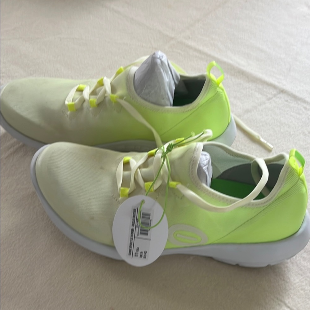 OOFOS Women's Athletic Shoes - Neon Yellow and White. Gently used.